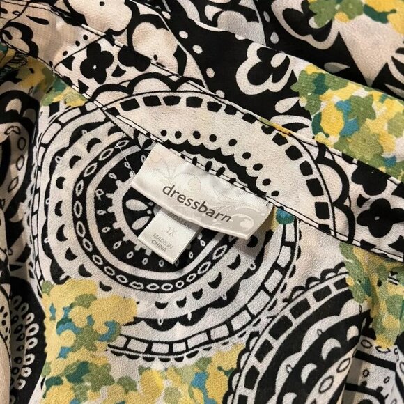 Dressbarn. Sz 1X. $45 Bust 60" Silky Short Sleeve Shirt. Chiffon. B93 - Picture 6 of 6